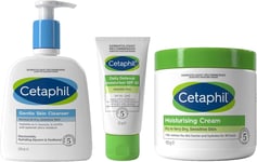 Cetaphil Sensitive Skin Face & Body Skincare Set, Gentle Skin Cleanser 236Ml + S