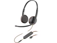 Poly Blackwire C3225 Stereo Usb-C Headset (Volymköp), Kabel, Kontor/Callcenter, 20 - 20000 Hz, 164,2 G, Headset, Svart