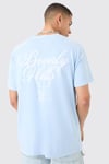 Men's Oversized Beverly Hills Washed T-Shirt - Blue - Xs, Blue