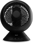 Duux Globe Table Fan, with Remote Control, LED Display & Touch Control, Powerful and Ultra Quiet Desk Fan, Circulator, 3 Speed Levels, Black