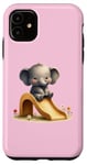 iPhone 11 Pink Adorable Elephant on Slide Cute Animal Theme Case