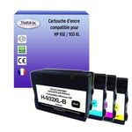 4 Cartouches compatibles avec l'imprimante HP OfficeJet 7510 Wide Format, 7510A remplace HP 932XL, HP 933XL (Noire+Couleur)- T3AZUR