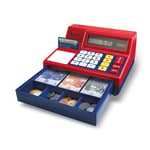 Kasseapparat med kalkulator og penger