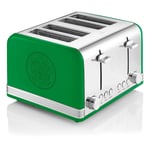 Official Celtic FC Toaster 4 Slice Retro Green Reheat Defrost 1600W Crumb Tray