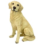 Design Toscano Chien Golden Labrador Retriever Statue de Jardin, 38 cm, polyrésine, jaune