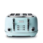 Haden Heritage Toaster - Electric Stainless-Steel Toaster, 1370-1630W, Four Slice, Turquoise