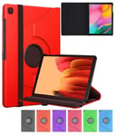 Galaxy-Ambra: 360 Folding Rotating Adjustable Stand Case Cover For New Samsung Galaxy Tab A7 10.4" Inch [2020 Release] Model SM-T500 / T505 / T507 With Auto Wake/Sleep Function (Red)