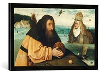 Kunst für Alle 'Encadré Image de Hieronymus Bosch La Tentation de Saint Antoine Impression d'art dans Le Cadre de Haute qualité Photos Fait Main, 60 x 40 cm, Noir Mat
