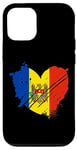 Coque pour iPhone 13 Pro Drapeau de la Moldavie avec inscription « I love it is in my ADN »