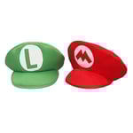 Super Mario Bros Luigi Cartoon Cosplay Hatt Klassiska leksaker Anime Figur Halloween Roliga Kläder Unisex Barn Vuxen Cap Green