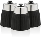 SWAN Retro Black Canister Set ✅ Kitchen Tea Coffee Sugar Storage Canisters 🚚💨