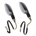 2 st 12v Kolfiber Motorcykel Motorcykel LED Blinkers Indikatorljus Gult Ljus