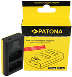 PATONA 1713 Chargeur Double LCD USB pour OM System OM-1 BLX-1