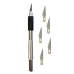 Hobby and Crafting Fun Skalpell - Kvalitativ Metall Ergonomisk Inkl. 5 st Reservblad