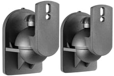 Black Wall Mount Universal Surround Small Speaker Brackets Swivel & Tilt 2 Pack