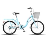cuzona Bicycle Adult Women's 20 Inch Lightweight City Commuter Lady Ordinary Middle School Student Bike-Single speed_【Symphony Water Blue】_20 inches