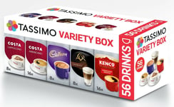 TASSIMO T Discs Pods Coffee Latte Cappuccino Americano Cadbury Variety Box 56 ☕☕