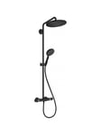 Hansgrohe croma select s showerpipe 280 1jet with thermostat and hand shower raindance select s 120 3jet matt black