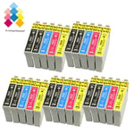 25 Ink Cartridges (set + Bk) For Epson Workforce Wf-2520nf Wf-2630wf Wf-2750dwf