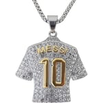Messi nr 10 tröja halsband, herr tröja halsband - silverfärgad