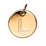 Bokstavshänge cirkel L – Ø12 mm, mässing pläterat med 9 karat guld