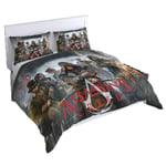 UNILIFE 3 Pieces Bedding Set Assassin's Creed Duvet Cover with Pillowcase Anti Allergy Printed Duvet Cover Set