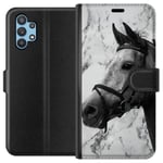Samsung Galaxy A32 5G Musta Lompakkokotelo Marmor med häst