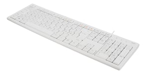 deltaco Keyboard, 105 keys, Nordic layout, USB, white, 13 media keys
