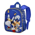 Sonic The Hedgehog - SEGA Sega-Sonic Tails-Sac à Dos 3D Petit, Bleu, 26 x 31 cm, Capacité 8,5 L
