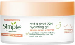 Simple Protect 'N' Glow Rest and Reset 72H Hydrating Gel Moisturiser  50ml