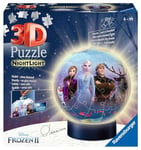 Ravensburger - Puzzle 3D Ball illuminé - Disney La Reine des Neiges 2 - A partir de 6 ans - 72 pièces numérotées à assembler sans colle - Socle lumineux inclus - 11141