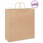 Papperspåsar 50 st med handtag brun 45x17x48 cm