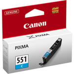 Canon Bläckpatron, PIXMA CLI-551 C, 6509B001, ChromaLife100+, cyan, singelförpackning