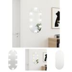 The Living Store Spegel med LED-lampor 80x40 cm glas oval -  Speglar
