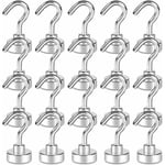 20-pack magnetkrokar, 1,5 kg + stark magnet med kylkrok, kraftig takkryssningskrok, magnetkrok