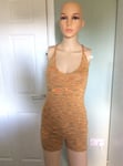 Free People Intimately Total Stripe Out Romper - Orange Green Mix - XS