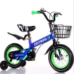 LYN Kids Bike, Kids Bike,Child Training Bicycle in Size 12 inch, 14 inch, 16 inch, 18 inch,Toddler Scooter Bike with Stabilisers and Basket (Color : Blue, Size : 18 inch)