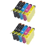 Epson T1636 XL Dubbelt Set Plus BK (4 x T1631, 2 x T1632, 2 x T1633, 2 x T1634) BK/C/M/Y. Kompatibla bläckpatroner (ej Epson original).