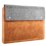 MoKo Tablet Sleeve Bag for 9-11 Inch Device, Felt PU Leather Carrying Case Accessory Pouch Fits Tab S8 11", iPad Pro 11 2021/2020, iPad 9/8/7th Gen 10.2, iPad Air 4 10.9, Surface Go 2