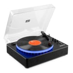 Fenton RP162LED retro skivspelare med Bluetooth in/ut - LED-ring - Svart, Retro skivspelare med bluetooth