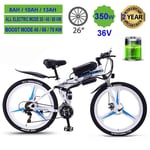 PROEBIKE 26 Inch 350W Electric Mountain Bikes for Adult 36V Cruise Control Urban Commuting Electric Bicycle Removable Lithium Battery, 8/10/13AH All Terrain Foldable Bike