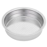 Stainless Steel Coffee Filter, Single/Double Cup Coffee 51mm Double Layer Handle Press Porous Filter Basket, Reusable Metal Basket Replacement for Breville Portafilter(Single Cup)