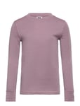 Top Merino Wool Solid Outerwear Base Layers Baselayer Tops Purple Lindex