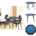 Poker- & spelbord - Living Pokerbord för 8 spelare hopfällbart 108x108x75 cm blå
