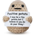 Mini rolig positiv potatis med positivt kort Kreativ söt ull Inspirerande potatis virkad docka Pigga upp presenter