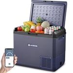 AAOBOSI Glaciere Electrique: 60L Glaciere a Compression, -20℃ à 20℃ Frigo Compression 12v Avec APP contrôle, Glaciere Electrique 12v 220v pour Voiture, Camion, Camping-Car, Bateau et Prise de Co