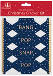 Make And Fill Your Own Mini Christmas Crackers Festive Seasonal Party Craft Kit (Blue - Bang Pop Snap)