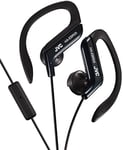 JVC In-Ear Sports Headphone with Ear Clip and 1-Button Microphone - Black