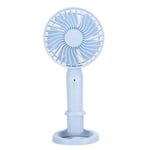 Caredy Portable Fan Handheld Fan Three-speed Control Mobile Phone Stand Office Travel for Home(sky blue)
