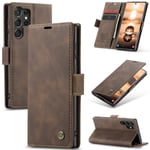 CaseMe Slim Plånboksfodral Samsung Galaxy S24 Ultra Brun
